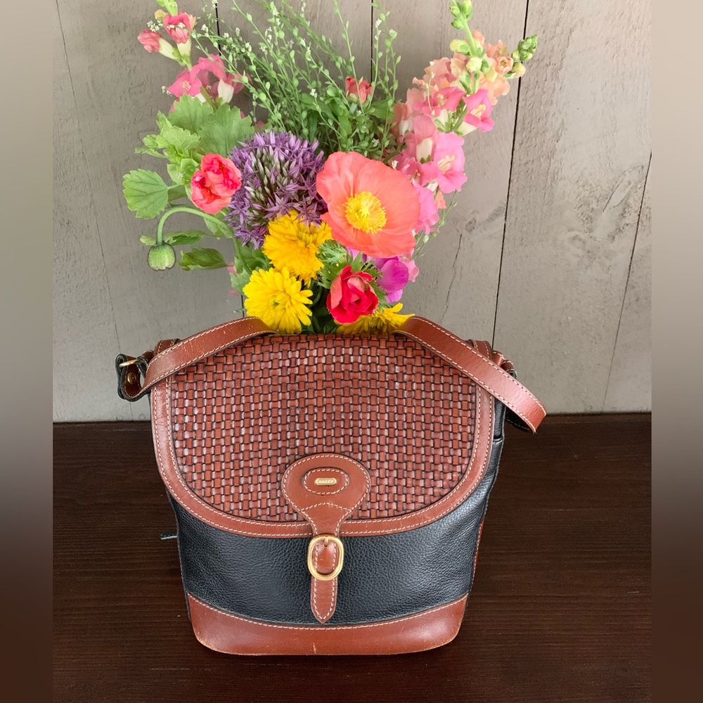BALLY Vintage Embossed Leather Crossbody Bag